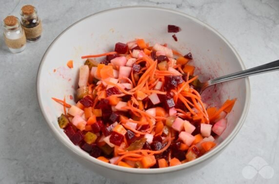 Vinaigrette with Korean carrots - recipe photo, step 4