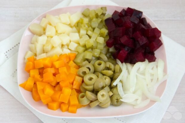 Vinaigrette with olives - recipe photo, step 2
