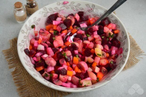 Vinaigrette with pickled mushrooms - recipe photo, step 4