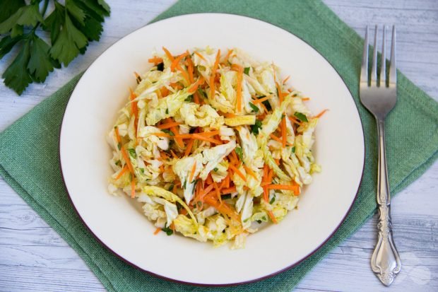 Vitamin salad made of Beijing cabbage and carrots